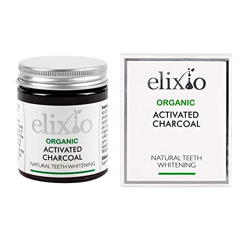 El carbón activo para blanqueamiento dental / 100% de origen natural/Limpia los dientes, refresca el aliento, seguro para el esmalte/sin flúor/by elixio Cosmetics