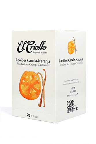 El Criollo - Infusión Rooibos Canela Naranja Gourmet | Pack de 2x20 (40 bolsitas)