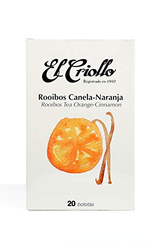 El Criollo - Infusión Rooibos Canela Naranja Gourmet | Pack de 2x20 (40 bolsitas)