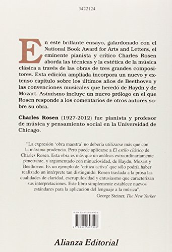 El estilo clásico: Haydn, Mozart, Beethoven. Segunda edición ampliada (Alianza música (AM))