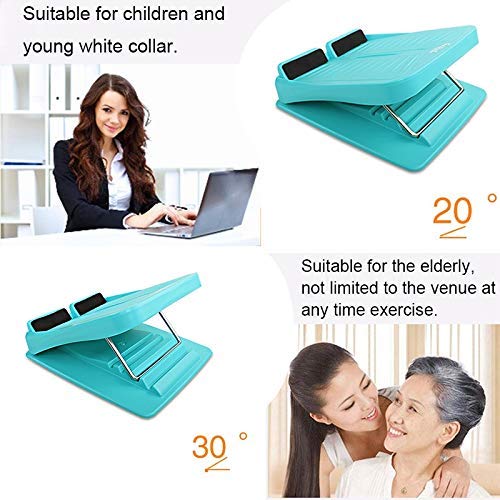 El estiramiento del pedal plegable de masaje plantar Permanente Body Sculpting for adelgazar Paneles de estiramiento de la cuña, tamaño: 27 * 30,5 cm (azul-verde) Práctico equipo de gimnasia en el hog