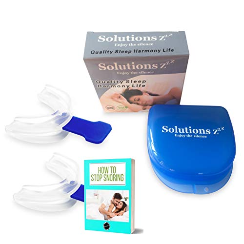 El mejor Férula anti ronquidos Solutions ZZZ [2 PCS] eBOOK & caja para GRATIS - Férula dental confortable - Una alternativa para la dilatadores nasales