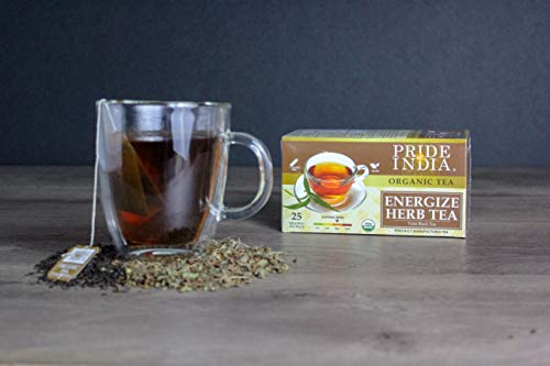 El orgullo de la India - Excitar el Ayurveda (Tulsi Negro) Té, de 6 paquetes (150 bolsitas de té) -te Energise Ayurveda (Tulsi Negro), de 6 paquetes (150 bolsitas de té)