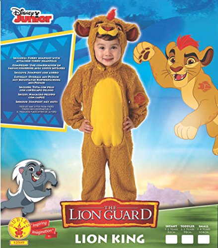 El Rey León - Disfraz de león Deluxe para niño, infantil talla S (3-4 años)