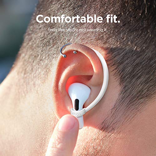 elago Ear Hooks Gancho de Oreja AirPods Pro Diseñado para Apple AirPods Pro y AirPods 1 & 2 [US Patente Registrado] (Blanco)