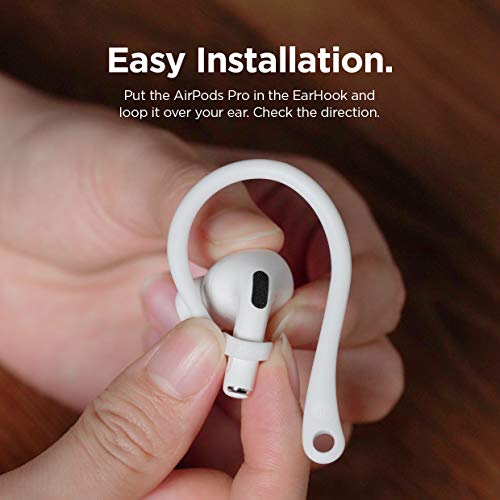 elago Ear Hooks Gancho de Oreja AirPods Pro Diseñado para Apple AirPods Pro y AirPods 1 & 2 [US Patente Registrado] (Blanco)