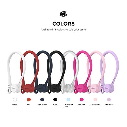 elago Gancho de Oreja Titular Compatible con Apple AirPods 1 & 2 - Diseñado para La Actividad, Agujero para Correa, TPU EarHooks (Blanco)