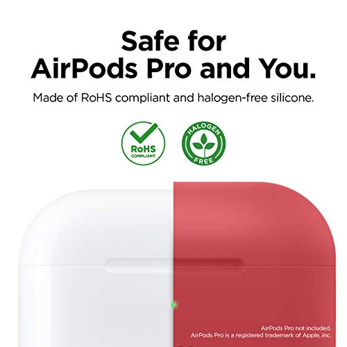 elago Original Funda Silicona Compatible con Apple AirPods Pro (2019) - 360° Protección de Cuerpo Completo, Premium Silicona [Ajuste Probado] (Rojo)