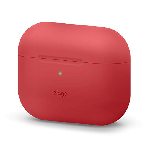 elago Original Funda Silicona Compatible con Apple AirPods Pro (2019) - 360° Protección de Cuerpo Completo, Premium Silicona [Ajuste Probado] (Rojo)