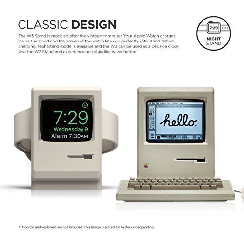 elago W3 Soporte con Apple Watch Serie 5 (2019) / Serie 4 / Serie 3 / Serie 2 / Serie 1 / 44mm / 42mm / 40mm / 38mm - Modo de Soporte Nocturno, Estación de Carga (Blanco)