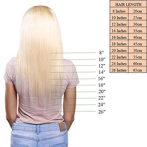 Elailite Extensiones de Cabello Natural Clip Postizos Pelo Humano Lisa - 50 CM #24 Rubio Natural (Una Pieza 5 Clips) 100% Remy Human Hair