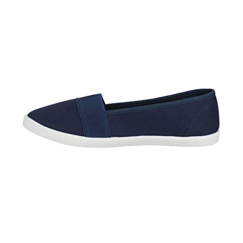 Elara Bailarina de Mujer Zapatillas Planas y Cómodas Chunkyrayan Azul Marino K160 Navy-40