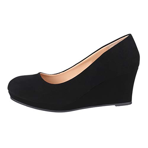 Elara Zapato de Tacón Alto Mujer Cuña Plataforma Chunkyrayan Negro B8011Y-PM-38-Schwarz