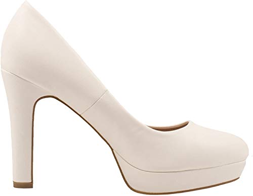 Elara Zapato de Tacón Alto Mujer Plataforma Chunkyrayan Blanco E22321-Weiss-38