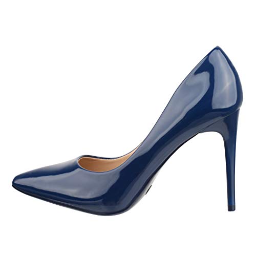 Elara Zapato de Tacón Alto Mujer Puntiagudo Stiletto Chunkyrayan Azul Marino C-12 Blue-40
