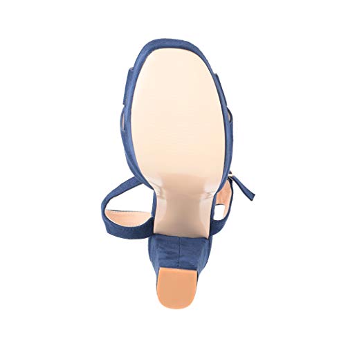 Elara Zapato de Tacón con Plataforma Mujer Punta Abierta Chunkyrayan Azul AT0985 Blue-38