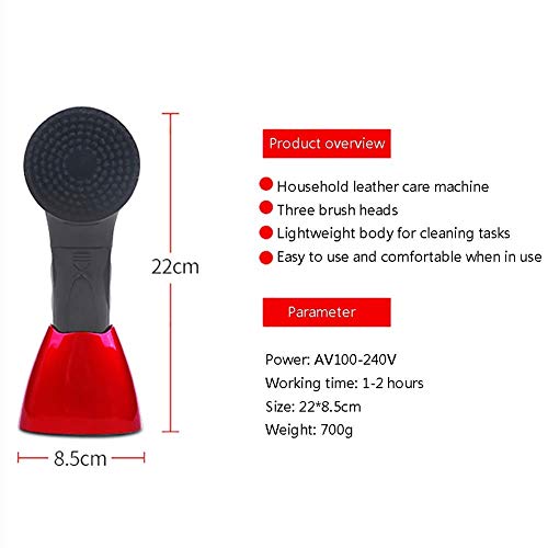 eléctrico Cepillo de zapatos,Cabeza de 5 cepillos para bolso de cuero cepillo/sofá de cuero cepillo/asiento de coche Cushion Brush/cepillo giratorio de cuero Cepillo de cuero Pulido Cepillo