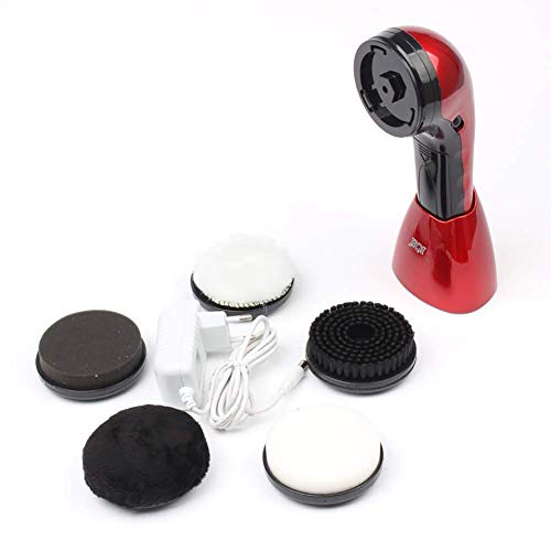 eléctrico Cepillo de zapatos,Cabeza de 5 cepillos para bolso de cuero cepillo/sofá de cuero cepillo/asiento de coche Cushion Brush/cepillo giratorio de cuero Cepillo de cuero Pulido Cepillo