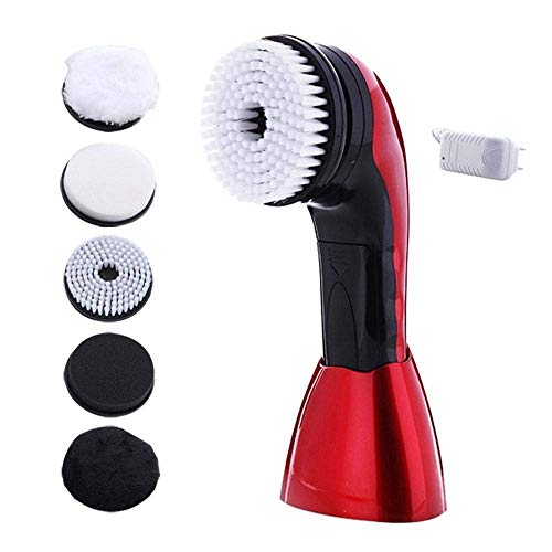 eléctrico Cepillo de zapatos,Cabeza de 5 cepillos para bolso de cuero cepillo/sofá de cuero cepillo/asiento de coche Cushion Brush/cepillo giratorio de cuero Cepillo de cuero Pulido Cepillo