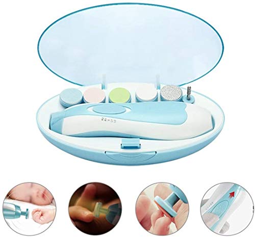Eléctrico Lima de uñas del bebé, 6 Cabezas de Limado Set de Manicura y Pedicura para Bebé y Adultos para los dedos de los pies y las uñas, Lima Uñas,Cuidado, pulido y recorte