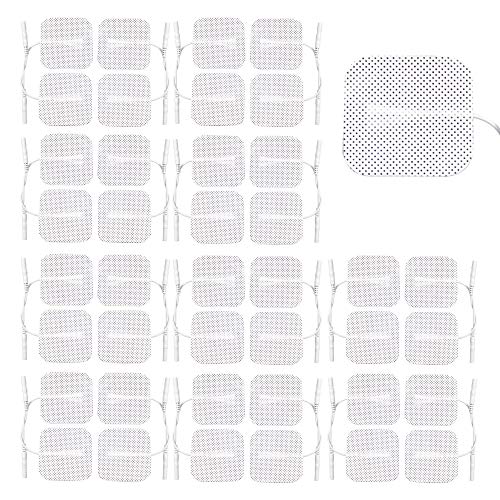 Electrodos para electroestimuladores Med-Fit, Prorelax Axion,Tenscare Saneo 40 Electrodos de duración de la más alta calidad 5cm x 5cm- Adecuado para todas las decenas con conectores de 2 mm.