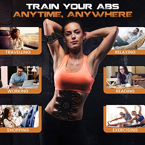 Electroestimulador Muscular Abdominales - Estimulador Eléctrico USB Recargable, Para Abdomen, Brazos, Piernas y Cintura, Masajeador y Reductor Abdominal 8 Nodos, Para Adelgazar y Tonificador Muscular