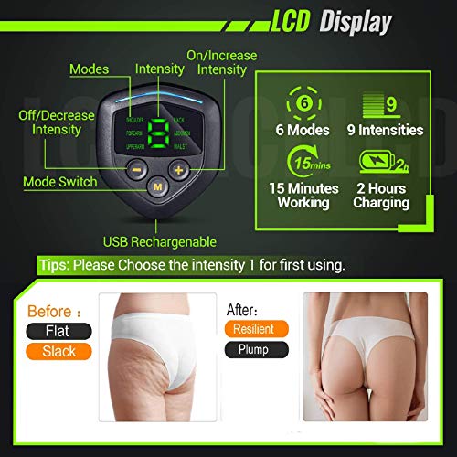 Electroestimulador Muscular Gluteos,EMS Gluteos Estimulador de Glúteos Herramientas Nalgas HipTrainer para la Cadera,Estimulador Muscular Ejercitar Gluteos, Hombre y Mujer,Pantalla LED