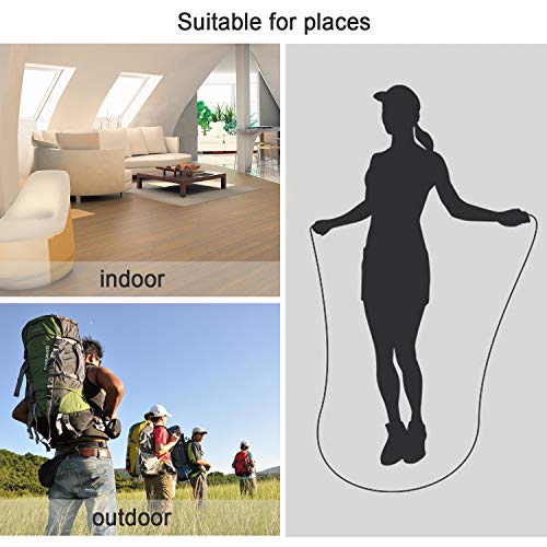 Electrónica Digital Saltar Cuerda, Ajustables para el Contador de calorías Cuerdas, Correa para Saltar la Pérdida de Grasa, con Pantalla LCD Que Muestra el Tiempo, Equipo de Gimnasio para Interiores
