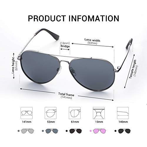 Elegear Gafas de Sol Hombre 2018 Gafas de sol polarizadas con estilo Redondo, Marco de Aleación Manganeso-níquel, Protección 100% UV400 con increíble mejor color y claridad (Gris 08)