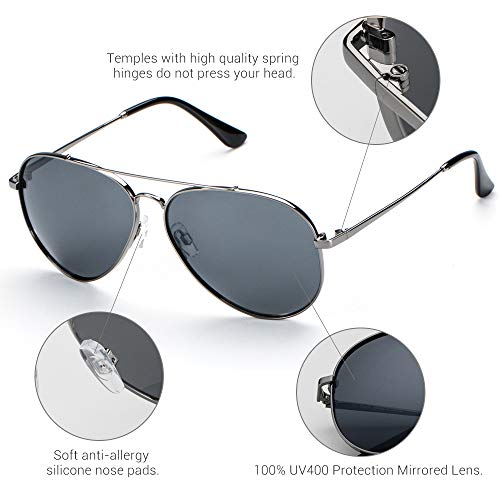 Elegear Gafas de Sol Hombre 2018 Gafas de sol polarizadas con estilo Redondo, Marco de Aleación Manganeso-níquel, Protección 100% UV400 con increíble mejor color y claridad (Gris 08)