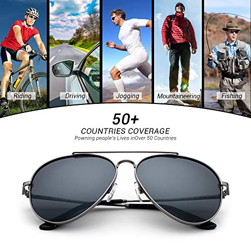 Elegear Gafas de Sol Hombre 2018 Gafas de sol polarizadas con estilo Redondo, Marco de Aleación Manganeso-níquel, Protección 100% UV400 con increíble mejor color y claridad (Gris 08)