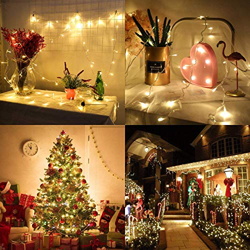 Elegear Guirnalda Luces Navidad 250 LEDs 50m Cadena de luces Impermeable Iluminación Interior o Exterior 8 Modos de Luz Decorativas para Navidad,Fiestas,Bodas,Dormitorio,Jardines, Bar (250LEDs*50M)