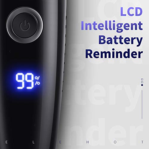 Elehot - Maquinilla de afeitar eléctrica para hombre recargable LCD con recortadora de precisión inalámbrica