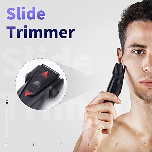 Elehot - Maquinilla de afeitar eléctrica para hombre recargable LCD con recortadora de precisión inalámbrica