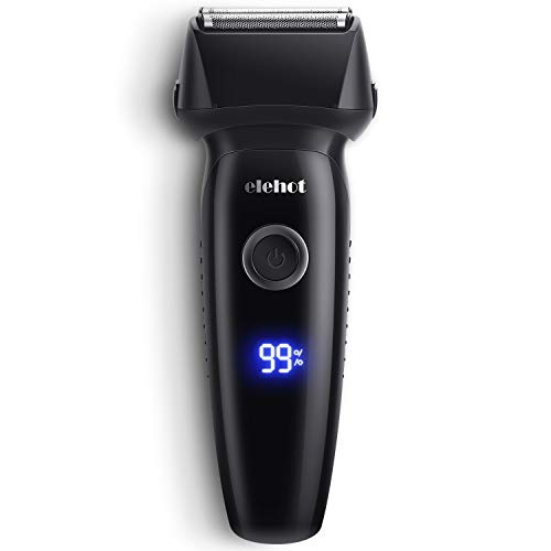 Elehot - Maquinilla de afeitar eléctrica para hombre recargable LCD con recortadora de precisión inalámbrica