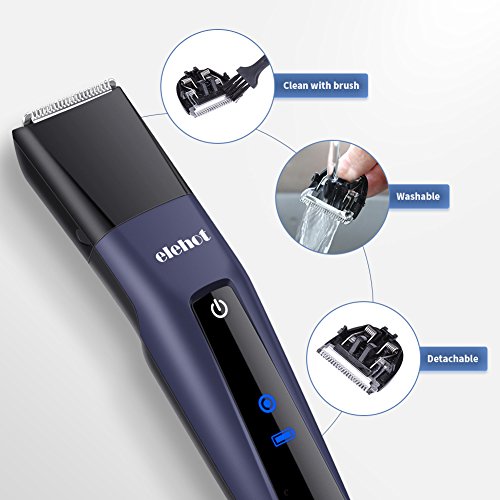 ELEHOT Recortadora Barba Afeitadora Cortapelos Profesional Hombres Máquina Cortar Pelo 5 en 1 con Peines 1-20mm Inalámbrico Recargable (Azul)