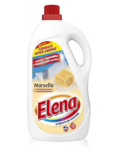 Elena Marsella - Detergente para lavadora, hipoalergénico, adecuado para ropa blanca y de color, formato Gel - 90 dosis