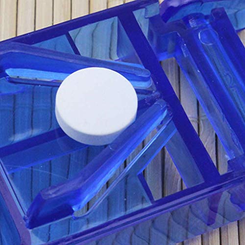 Elenxs 3pcs de Forma Rectangular Comprimidos/Pastillas/Vitamina/Cápsula Cortador Splitter con el Cortador de la Tableta, Hoja de Acero Inoxidable