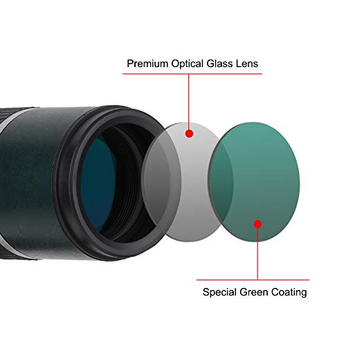 Elerose Telescopio Terrestre 12-36X 50mm Alto Rendimiento HD Impermeable Prisma Catalejo y Anti derrota con trípode(Angular)