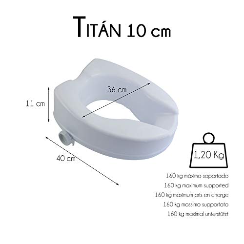 Elevador WC, 10 cm, Blanco, Titán, Mobiclinic