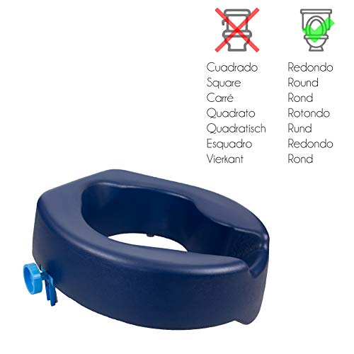 Elevador WC, 11 cm, Asiento de inodoro blando, Azul, Río, Mobiclinic