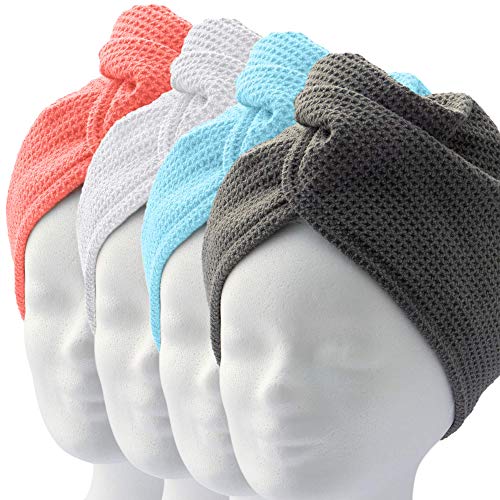 ELEXCARE Toalla Turbante de Microfibra Absorbente para un rápido Secado de Pelo (Paquete de Toallas, 2 Unidades, Blanco, ca. 28x65 cm). Todo Tipo de Cabello.