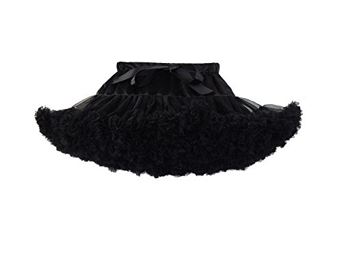 Elfin-Lore Bebé Niñas Falda Tutú Princesa de Tul 3-18 Meses Ballet Danza Enaguas Carnaval Boda Disfraces Negro - XS