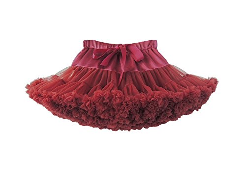 Elfin-Lore Mujeres Falda Tutú Princesa de Tul Ballet Danza Enaguas Carnaval Boda Disfraces Vino - XL