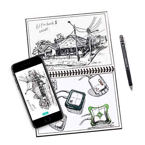 Elfinbook Cuaderno Inteligente Reutilizable, Everlast Smart Notebook, Bolígrafo Borrable Incluido (Negro B5)
