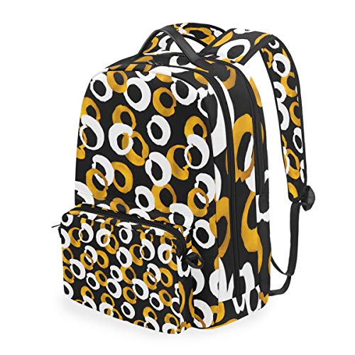 ELIENONO Blog de Moda inconsútil Texturas de Fondo Mano,Mochila Escolar con Estuche de lápices extraíble,Mochila de Viaje 2 en 1 para computadora portátil de 15 Pulgadas para niñas o niños