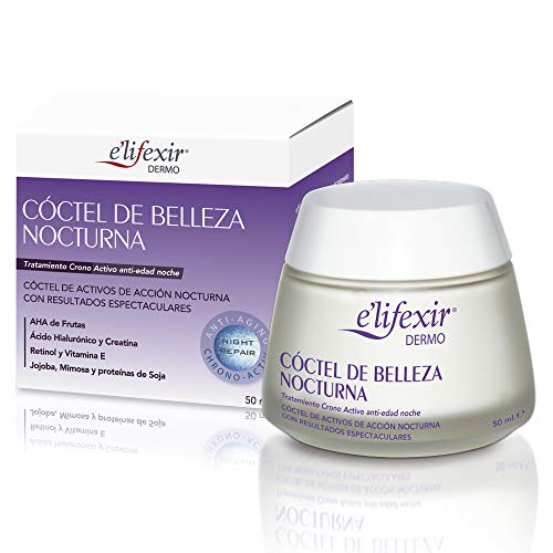 Elifexir Cóctel Belleza Nocturna, Crema Hidratante Antiarrugas y Antiedad 50ml