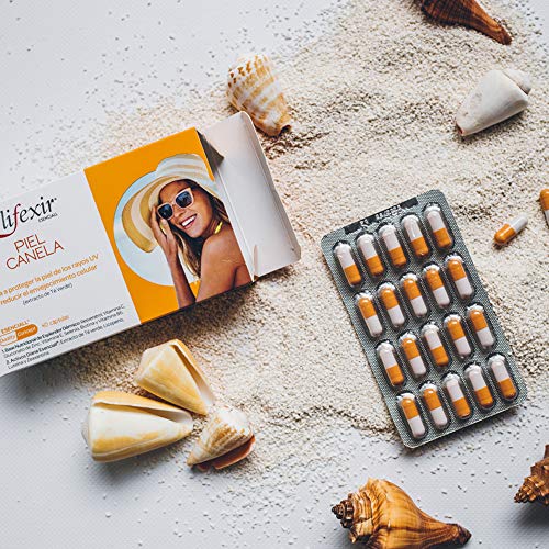 Elifexir Esenciall | Piel Canela | 80 Cápsulas para un Bronceado Duradero y Proteger Piel y Ojos
