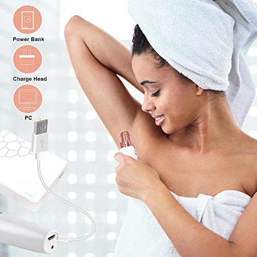 Eliminador de vello facial, 2 en 1, depiladoras recargables por USB, sin dolor, sin imperfecciones, depiladoras faciales, afeitadora eléctrica portátil para barbilla, mejillas, labios