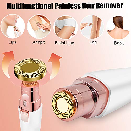Eliminador de vello facial, 2 en 1, depiladoras recargables por USB, sin dolor, sin imperfecciones, depiladoras faciales, afeitadora eléctrica portátil para barbilla, mejillas, labios